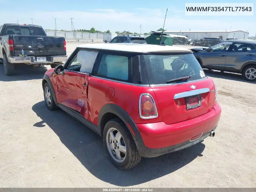 2007 Mini Cooper VIN: WMWMF33547TL77543 Lot: 42253357