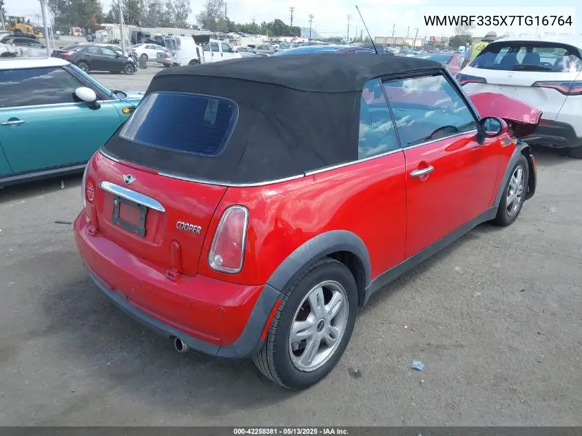 2007 Mini Cooper VIN: WMWRF335X7TG16764 Lot: 42258381