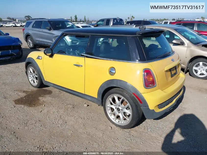 2007 Mini Cooper S VIN: WMWMF73517TV31617 Lot: 42586579