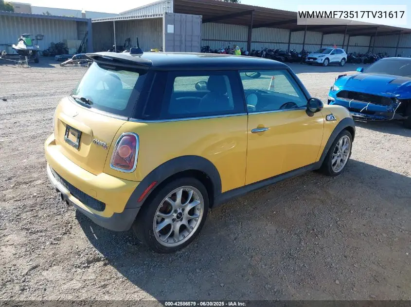 2007 Mini Cooper S VIN: WMWMF73517TV31617 Lot: 42586579