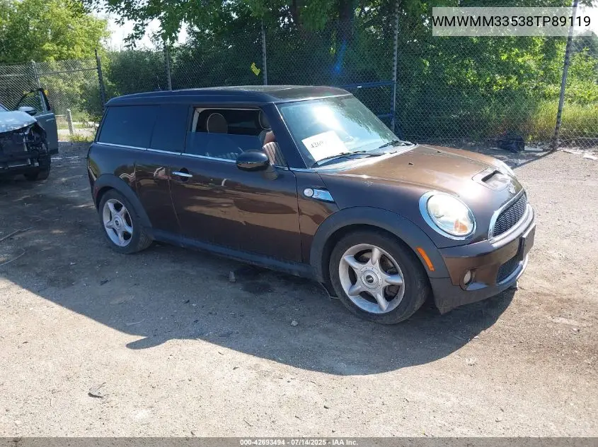 2008 Mini Cooper S Clubman VIN: WMWMM33538TP89119 Lot: 42693494