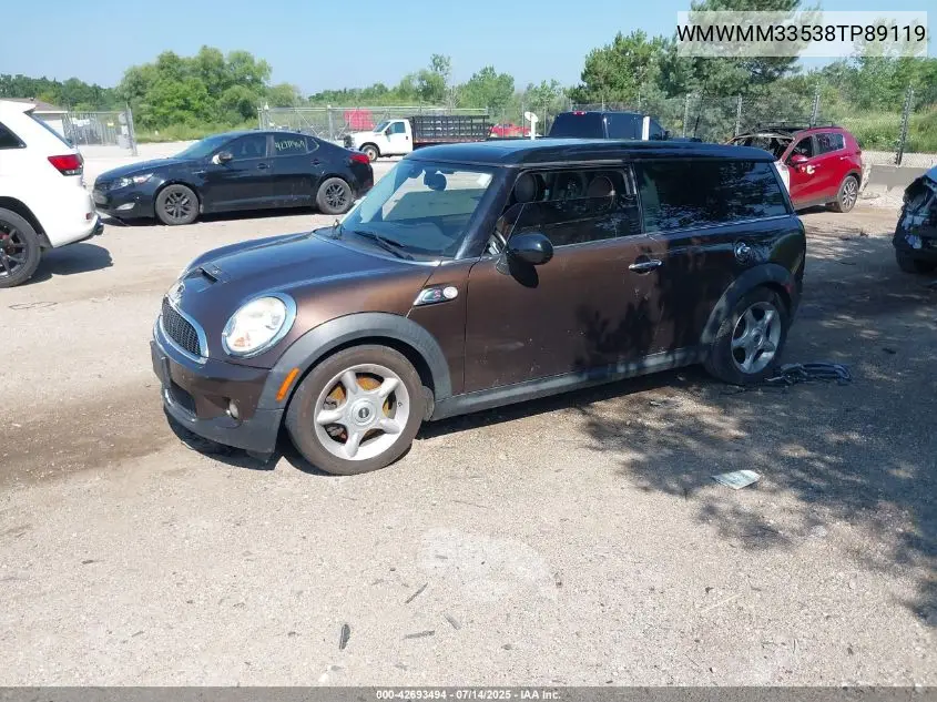 2008 Mini Cooper S Clubman VIN: WMWMM33538TP89119 Lot: 42693494