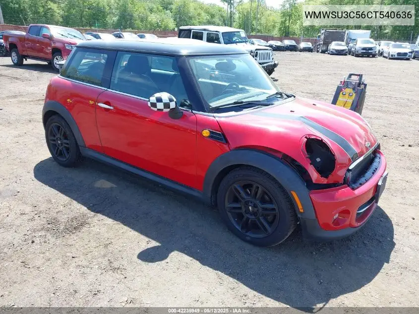 2012 Mini Cooper VIN: WMWSU3C56CT540636 Lot: 42235949