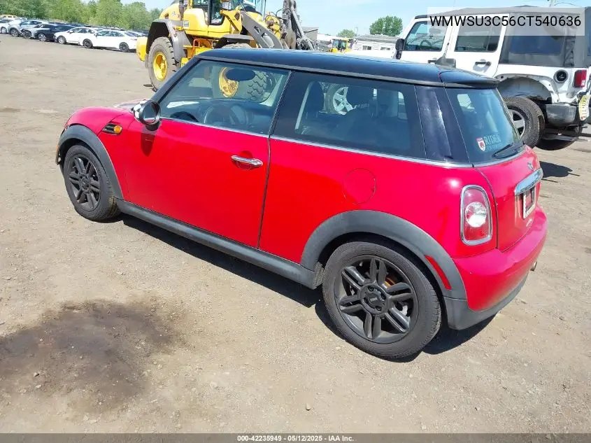 2012 Mini Cooper VIN: WMWSU3C56CT540636 Lot: 42235949