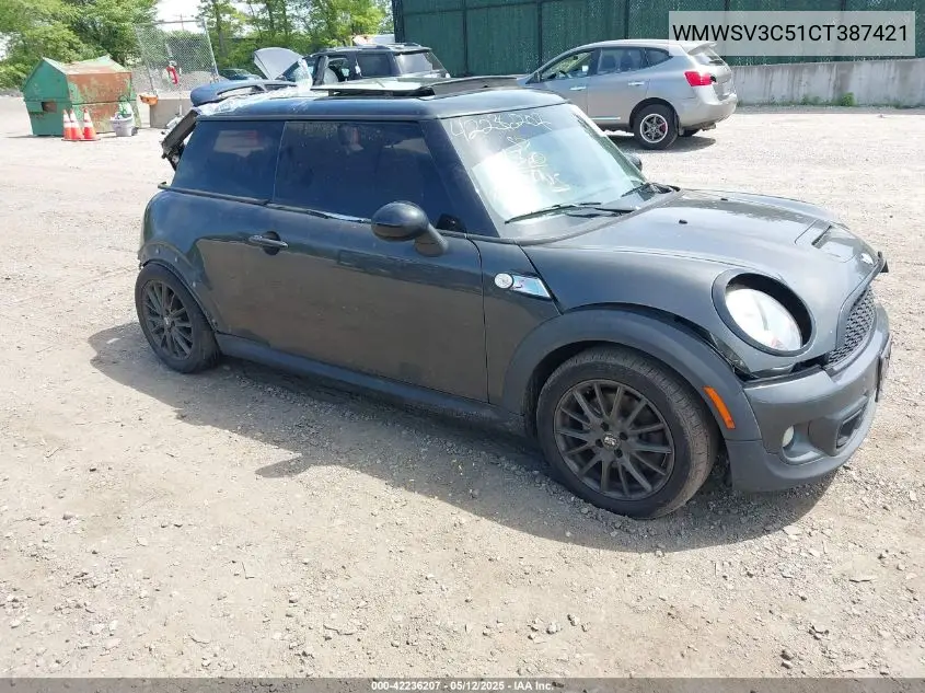 2012 Mini Cooper S VIN: WMWSV3C51CT387421 Lot: 42236207