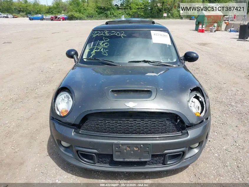 2012 Mini Cooper S VIN: WMWSV3C51CT387421 Lot: 42236207