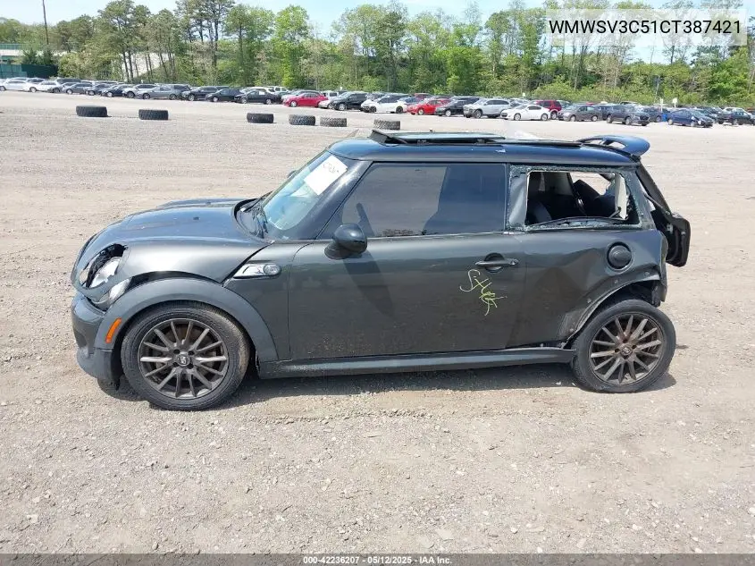 2012 Mini Cooper S VIN: WMWSV3C51CT387421 Lot: 42236207