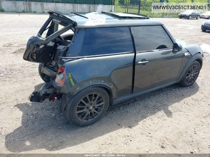 2012 Mini Cooper S VIN: WMWSV3C51CT387421 Lot: 42236207