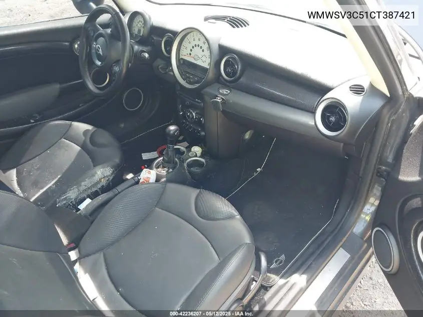 2012 Mini Cooper S VIN: WMWSV3C51CT387421 Lot: 42236207