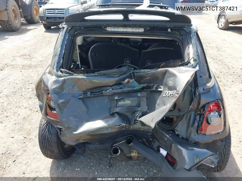 2012 Mini Cooper S VIN: WMWSV3C51CT387421 Lot: 42236207