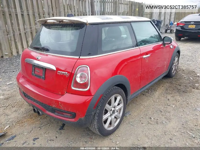 2012 Mini Cooper S VIN: WMWSV3C52CT385757 Lot: 42255285