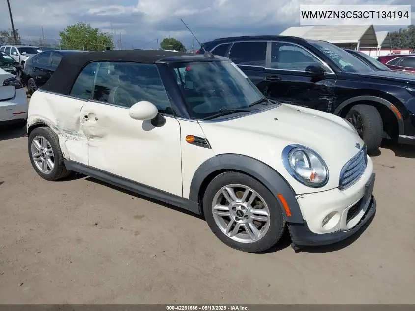 2012 Mini Cooper VIN: WMWZN3C53CT134194 Lot: 42261686