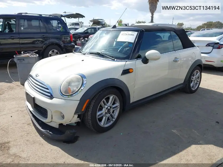 2012 Mini Cooper VIN: WMWZN3C53CT134194 Lot: 42261686