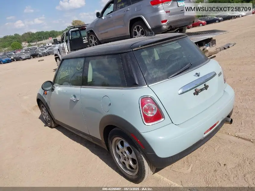 2012 Mini Cooper VIN: WMWSU3C5XCT258709 Lot: 42265461