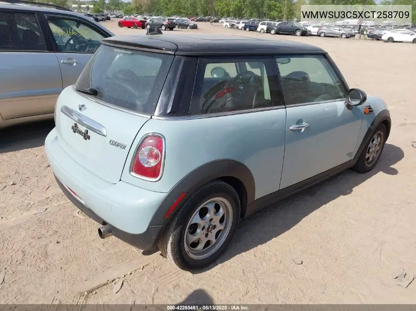 2012 Mini Cooper VIN: WMWSU3C5XCT258709 Lot: 42265461