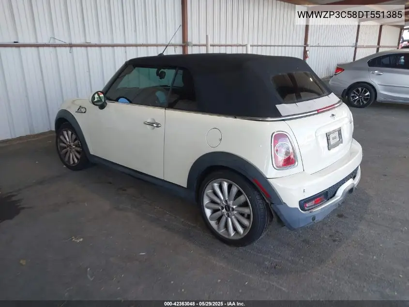 2013 Mini Convertible Cooper S VIN: WMWZP3C58DT551385 Lot: 42363048