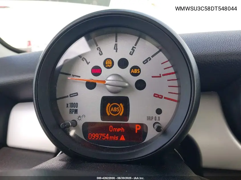 2013 Mini Cooper Cooper VIN: WMWSU3C58DT548044 Lot: 42622006