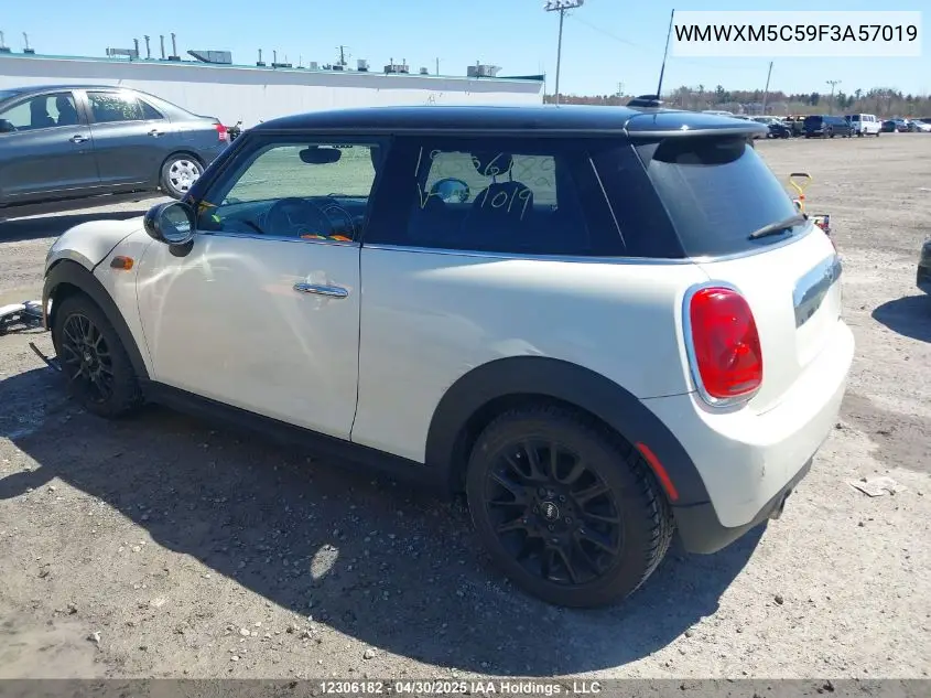 2015 Mini Cooper VIN: WMWXM5C59F3A57019 Lot: 12306182