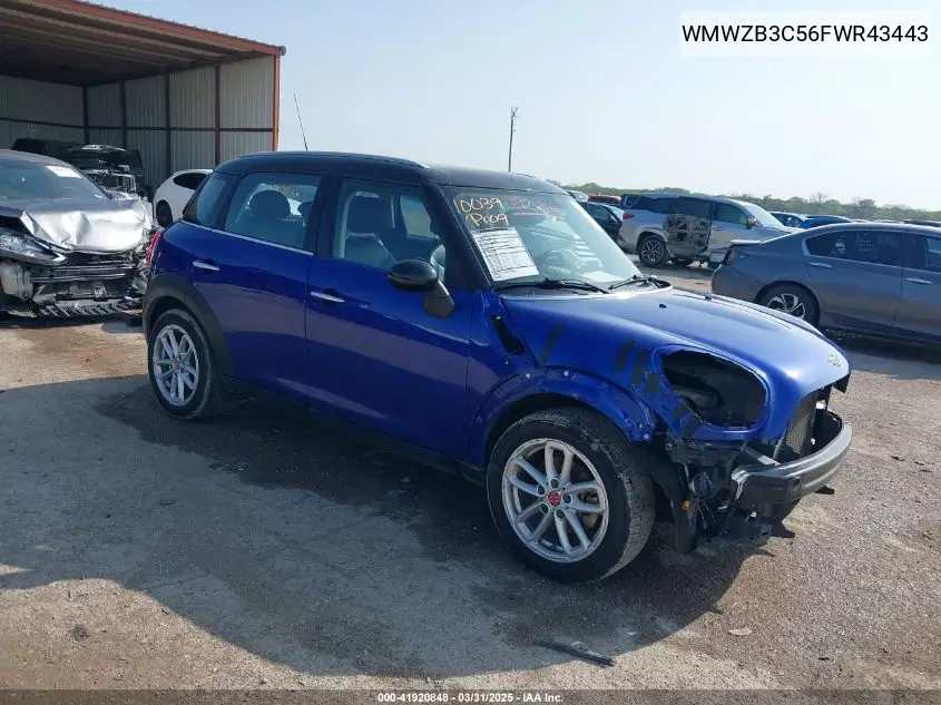2015 Mini Countryman Cooper VIN: WMWZB3C56FWR43443 Lot: 41920848
