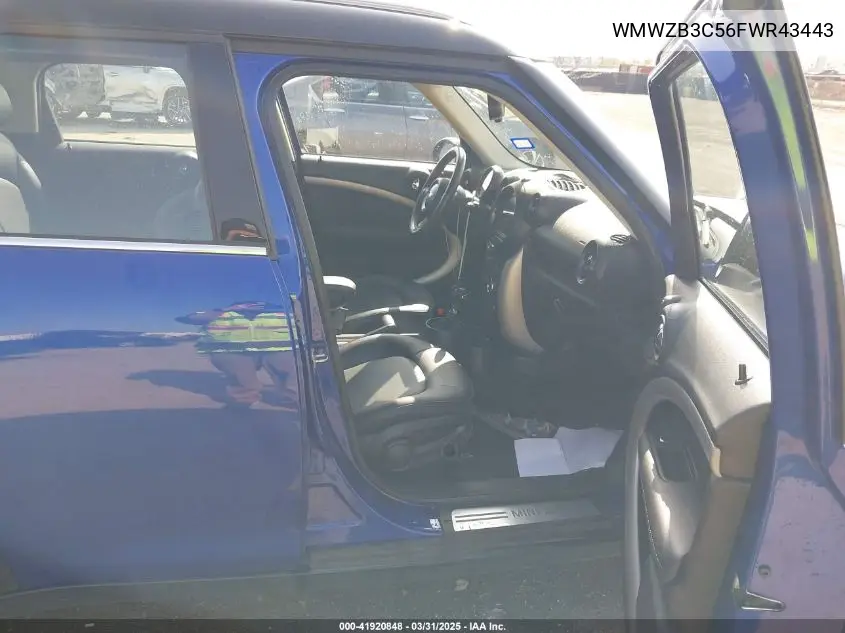 2015 Mini Countryman Cooper VIN: WMWZB3C56FWR43443 Lot: 41920848