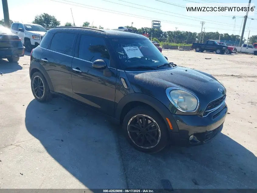 2015 Mini Countryman Cooper S VIN: WMWZC3C58FWT04316 Lot: 42525698