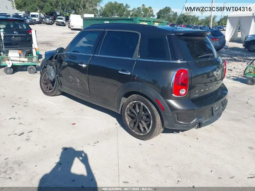 2015 Mini Countryman Cooper S VIN: WMWZC3C58FWT04316 Lot: 42525698