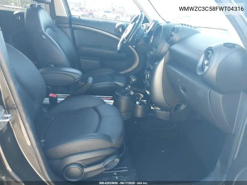 2015 Mini Countryman Cooper S VIN: WMWZC3C58FWT04316 Lot: 42525698