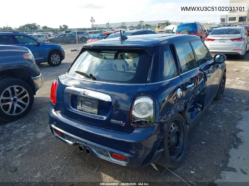2016 Mini Hardtop Cooper S VIN: WMWXU3C51G2D31101 Lot: 42440857