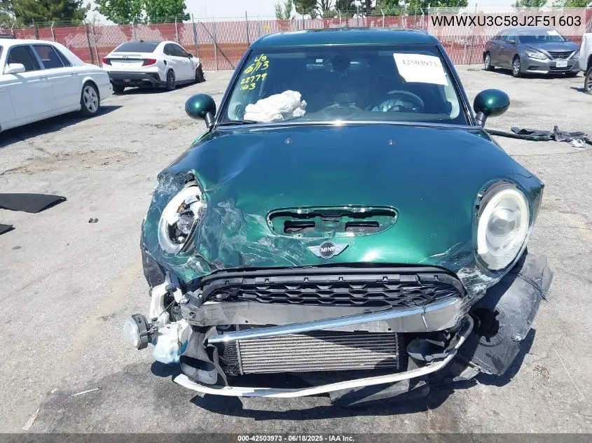 2018 Mini Hardtop Cooper S VIN: WMWXU3C58J2F51603 Lot: 42503973
