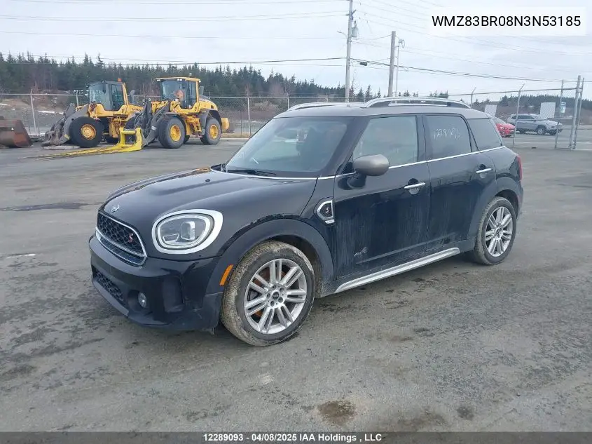 2022 Mini Cooper S Countryman All4 VIN: WMZ83BR08N3N53185 Lot: 12289093