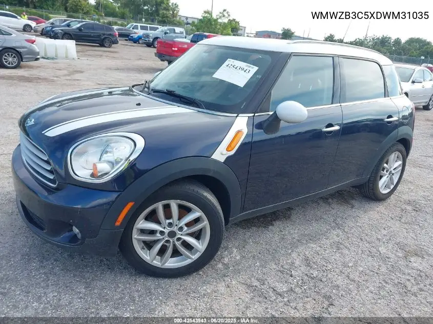 2013 Mini Countryman Cooper VIN: WMWZB3C5XDWM31035 Lot: 42543943