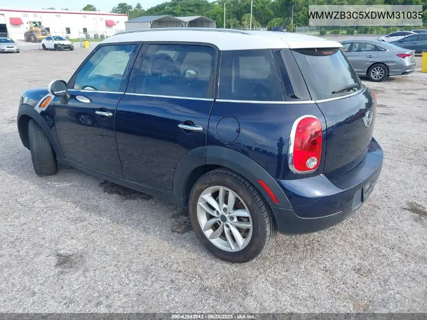 2013 Mini Countryman Cooper VIN: WMWZB3C5XDWM31035 Lot: 42543943