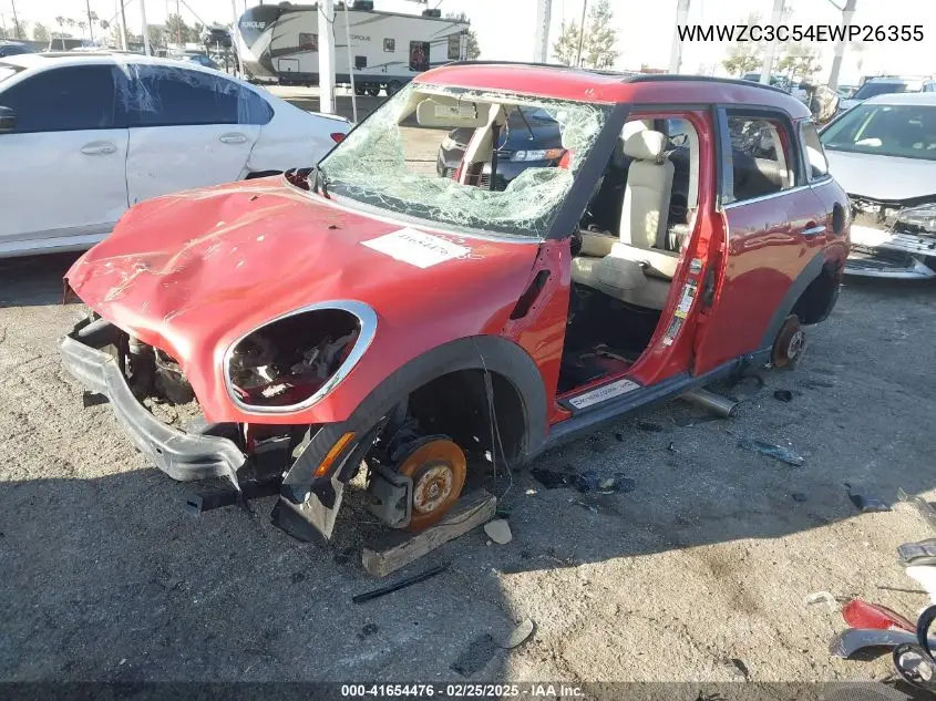 2014 Mini Countryman Cooper S VIN: WMWZC3C54EWP26355 Lot: 41654476