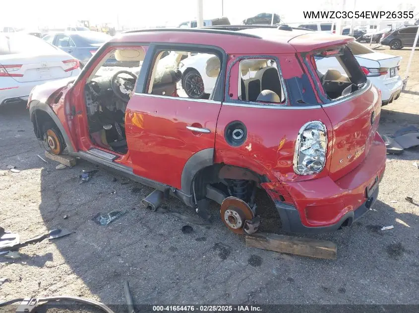 2014 Mini Countryman Cooper S VIN: WMWZC3C54EWP26355 Lot: 41654476