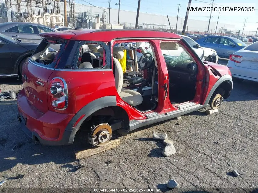 2014 Mini Countryman Cooper S VIN: WMWZC3C54EWP26355 Lot: 41654476