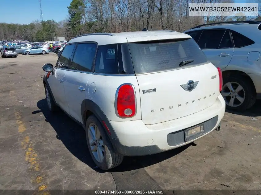 2014 Mini Countryman Cooper VIN: WMWZB3C52EWR42241 Lot: 41734963