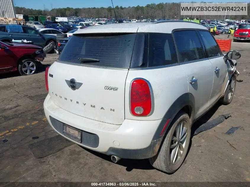 2014 Mini Countryman Cooper VIN: WMWZB3C52EWR42241 Lot: 41734963