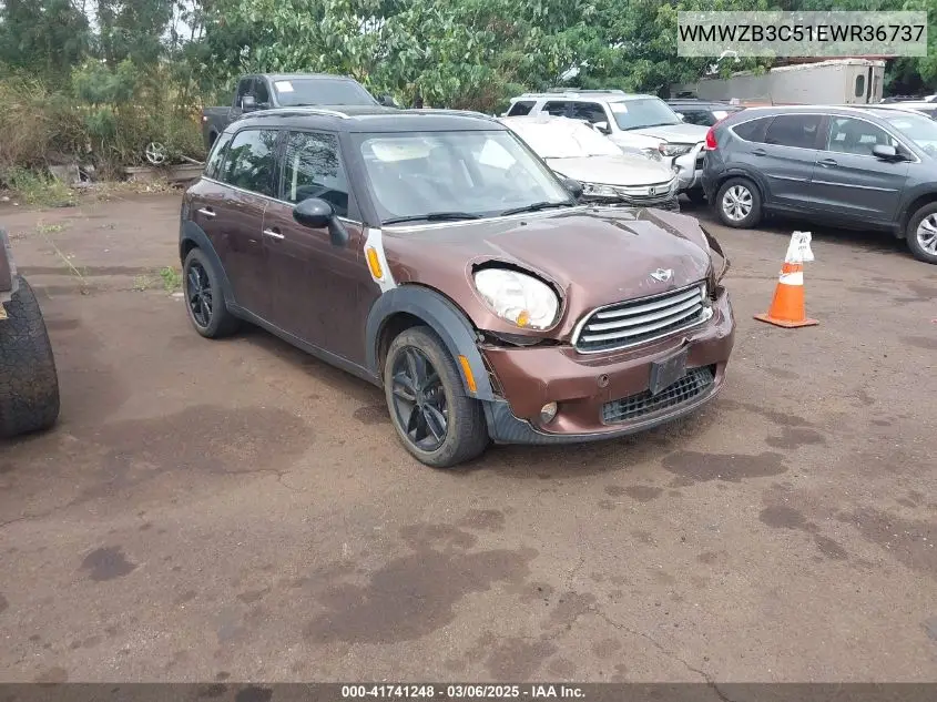 2014 Mini Countryman Cooper VIN: WMWZB3C51EWR36737 Lot: 41741248