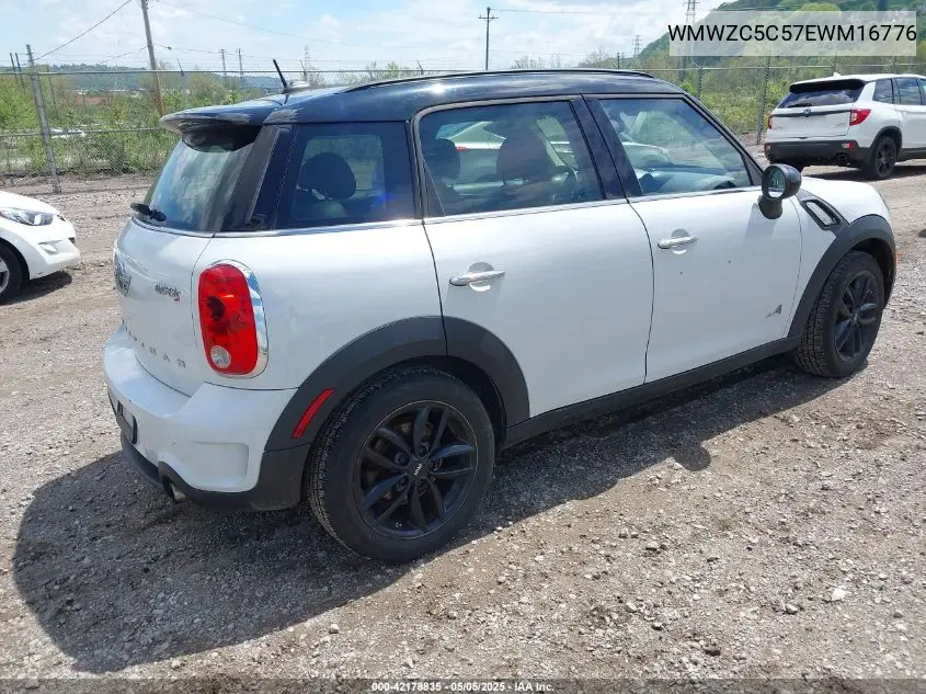 2014 Mini Countryman Cooper S VIN: WMWZC5C57EWM16776 Lot: 42178835