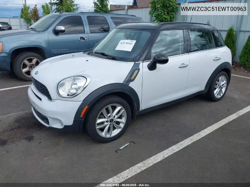 2014 Mini Countryman Cooper S VIN: WMWZC3C51EWT00963 Lot: 42570165