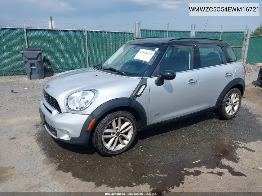 2014 Mini Countryman Cooper S VIN: WMWZC5C54EWM16721 Lot: 42588164
