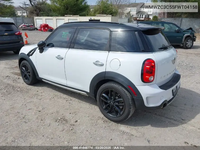 2015 Mini Countryman Cooper S VIN: WMWZC3C55FWT04158 Lot: 41846774
