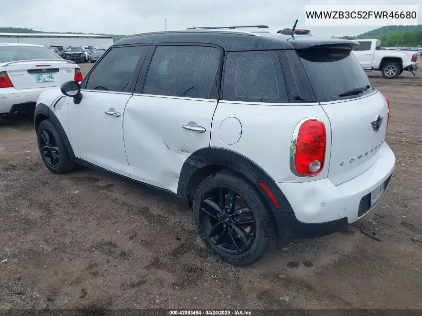 2015 Mini Countryman Cooper VIN: WMWZB3C52FWR46680 Lot: 42083494