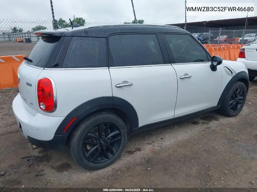 2015 Mini Countryman Cooper VIN: WMWZB3C52FWR46680 Lot: 42083494