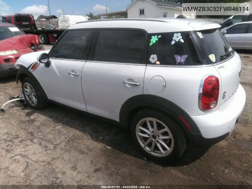 2015 Mini Countryman Cooper VIN: WMWZB3C52FWR46114 Lot: 42107741