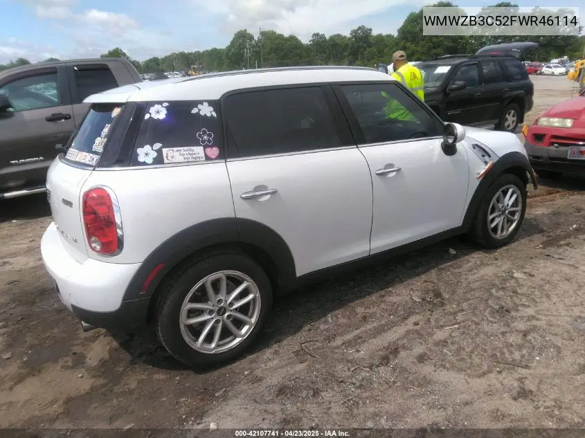 2015 Mini Countryman Cooper VIN: WMWZB3C52FWR46114 Lot: 42107741