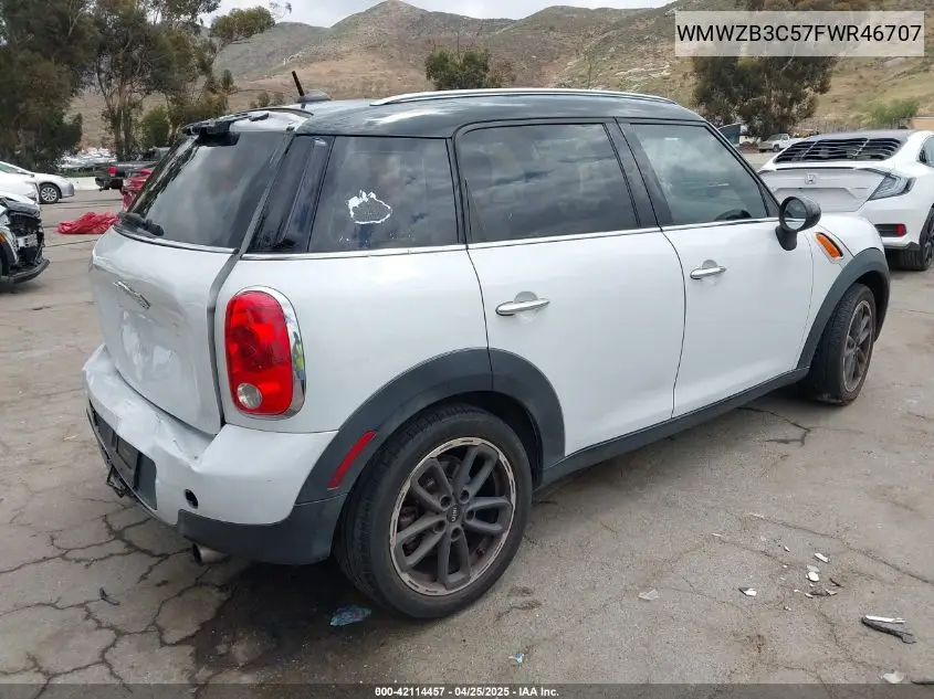 2015 Mini Countryman Cooper VIN: WMWZB3C57FWR46707 Lot: 42114457