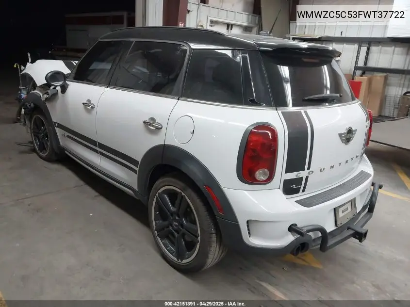 2015 Mini Countryman Cooper S VIN: WMWZC5C53FWT37722 Lot: 42151891