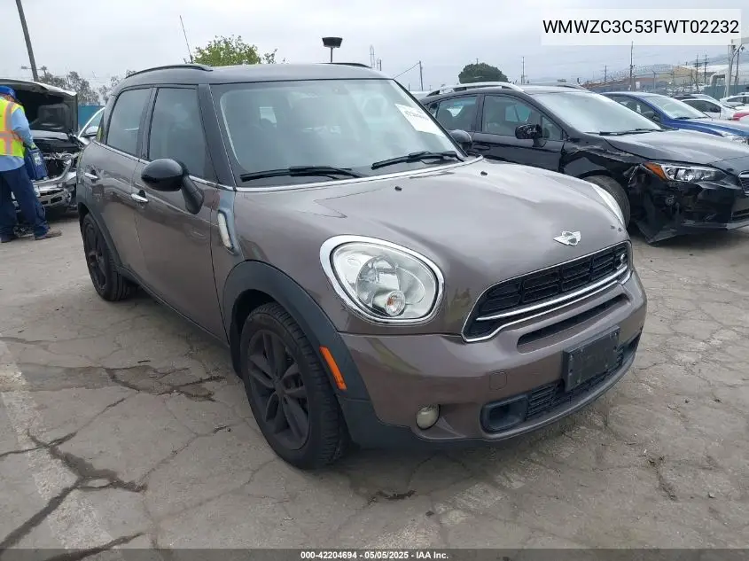 2015 Mini Countryman Cooper S VIN: WMWZC3C53FWT02232 Lot: 42204694