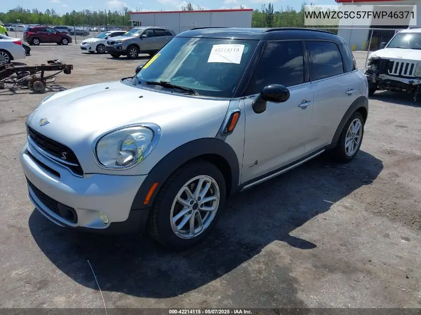 2015 Mini Countryman Cooper S VIN: WMWZC5C57FWP46371 Lot: 42214115
